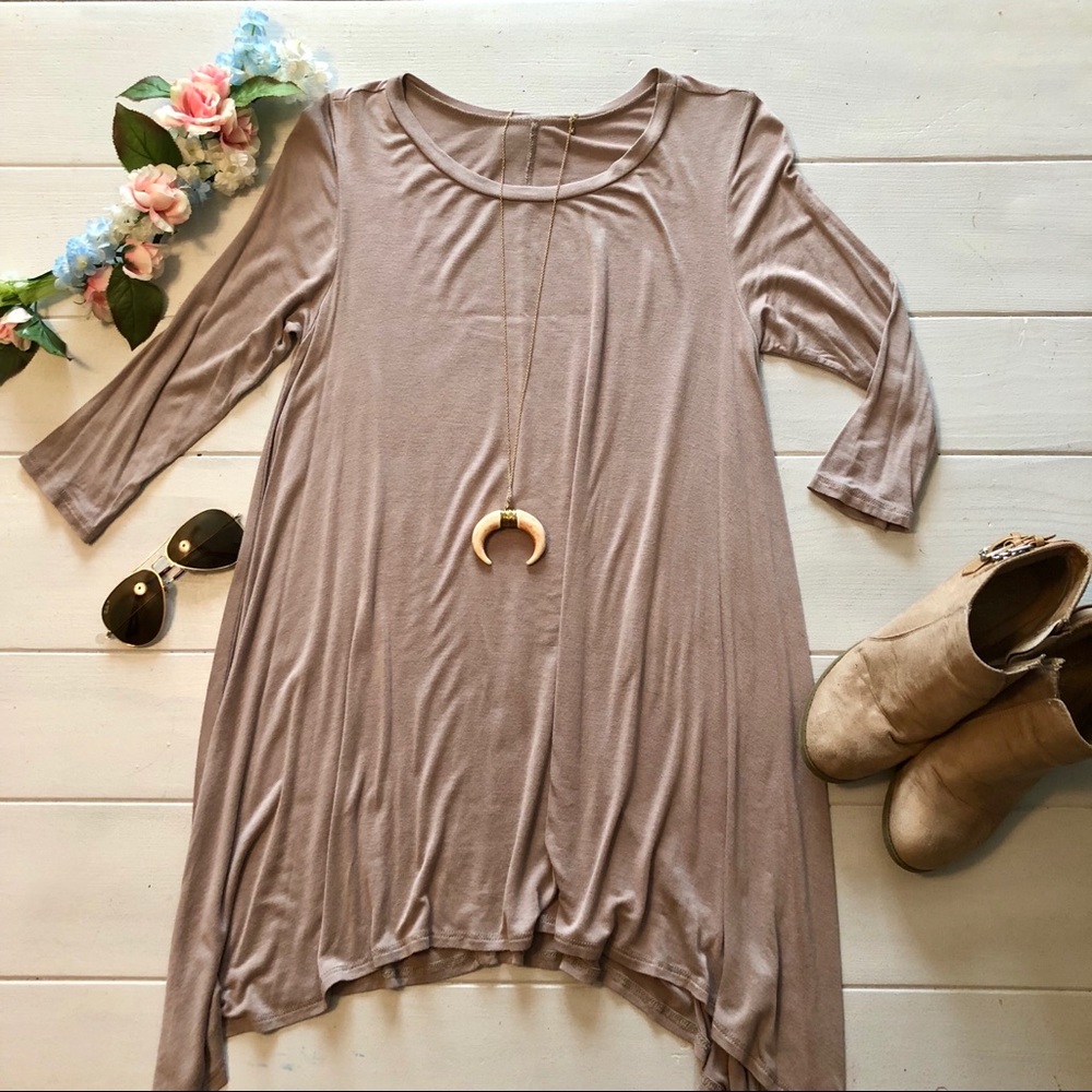 Beige polo style tunic
